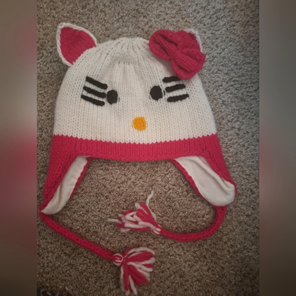 Wool nepal toddler girl beanie cap handmade
